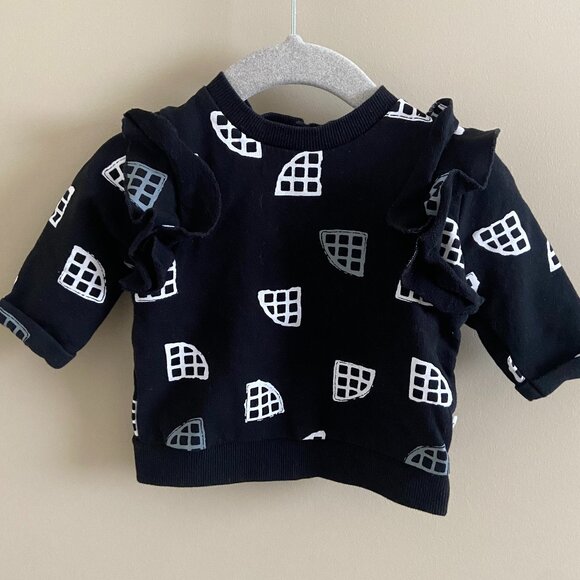 Miles Baby Waffle Printed Crewneck Sweater - Picture 1 of 3
